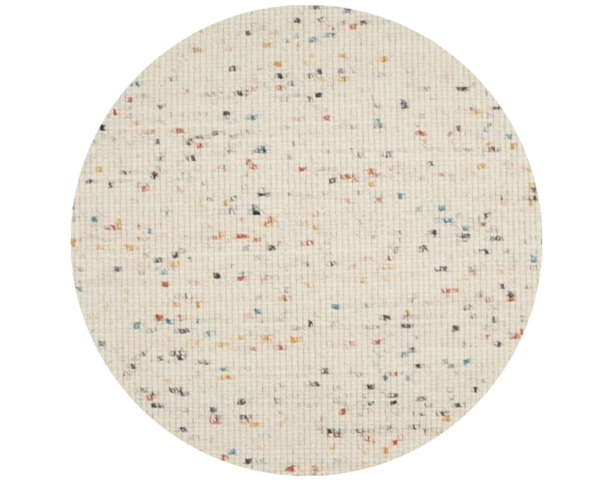 DÉJA Living Vloerkleed Bela - Rond Wit Multi Wol - Ø200cm