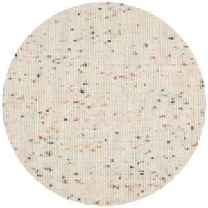 DÉJA Living Vloerkleed Bela – Rond Wit Multi Wol – Ø160cm