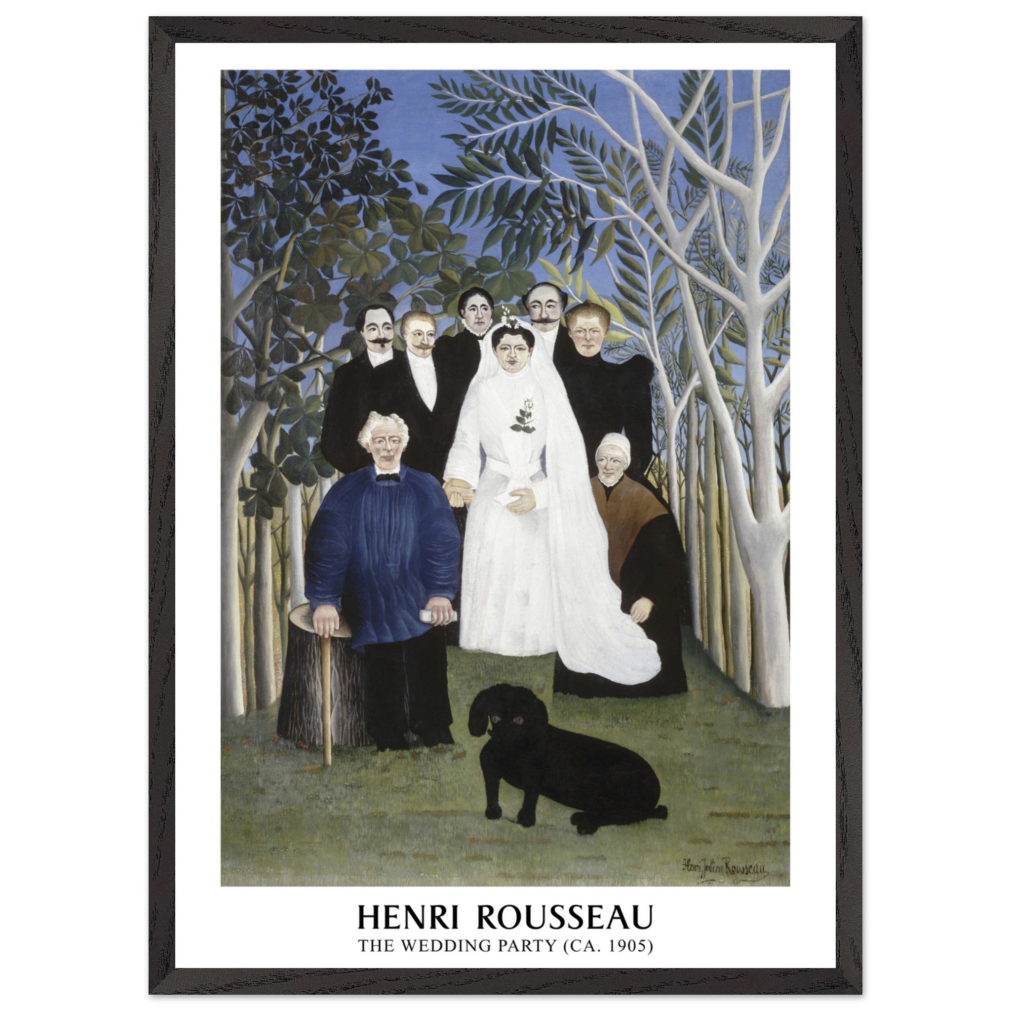 Artfulprints Poster met Lijst Henri Rousseau - The wedding party - 50x