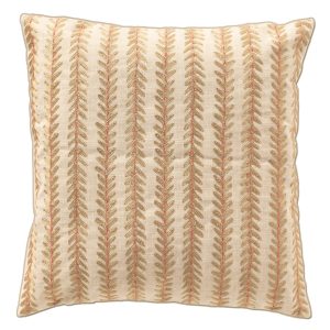 ZILA – kussenhoes 45×45 cm – bladmotief – Almond Buff – bruin, beige