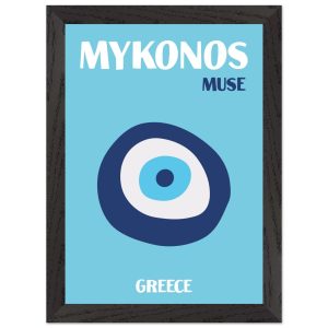 Artfulprints Poster met Lijst Griekenland – Mykonos – A4 21×29.7 cm –