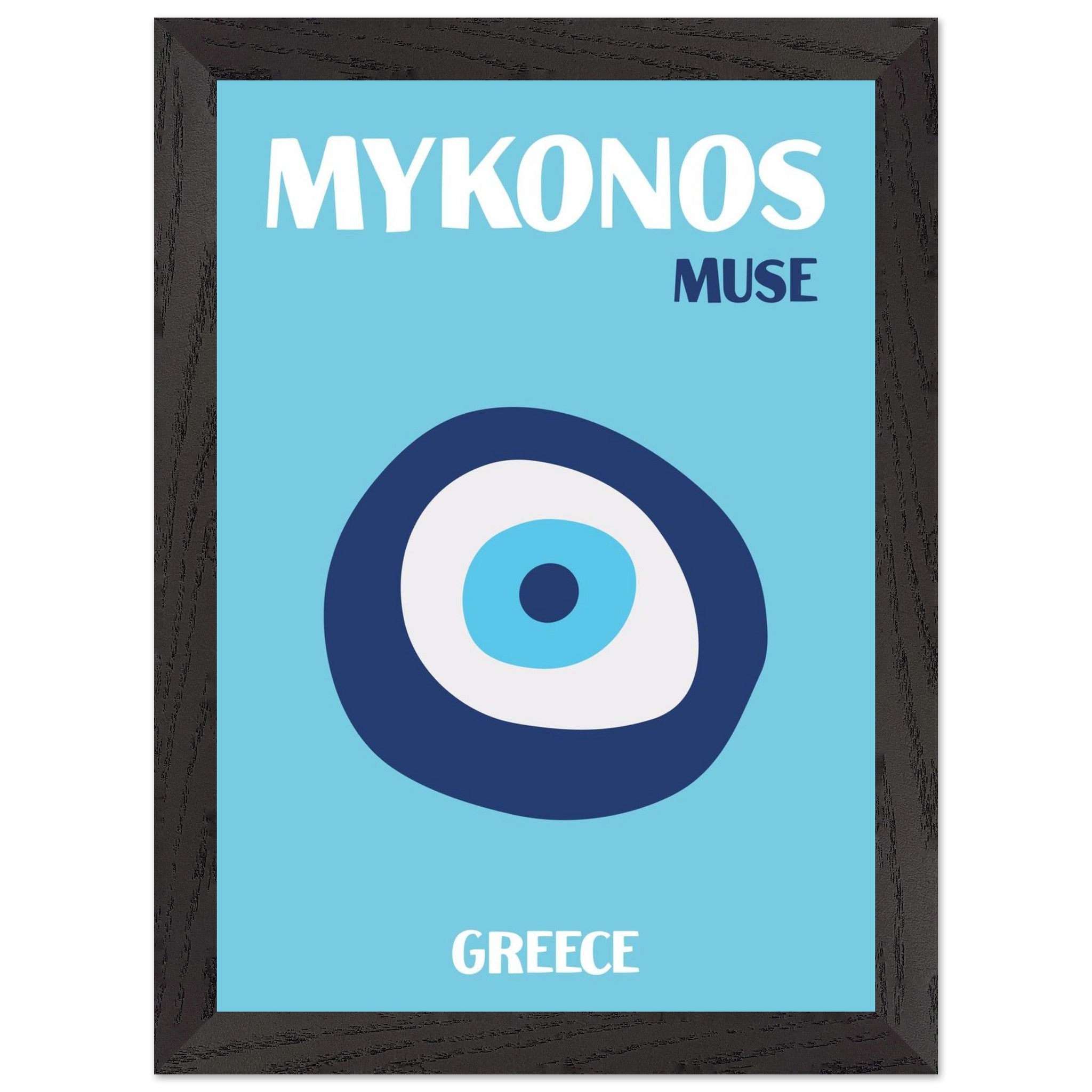 Artfulprints Poster met Lijst Griekenland - Mykonos - A4 21x29.7 cm -