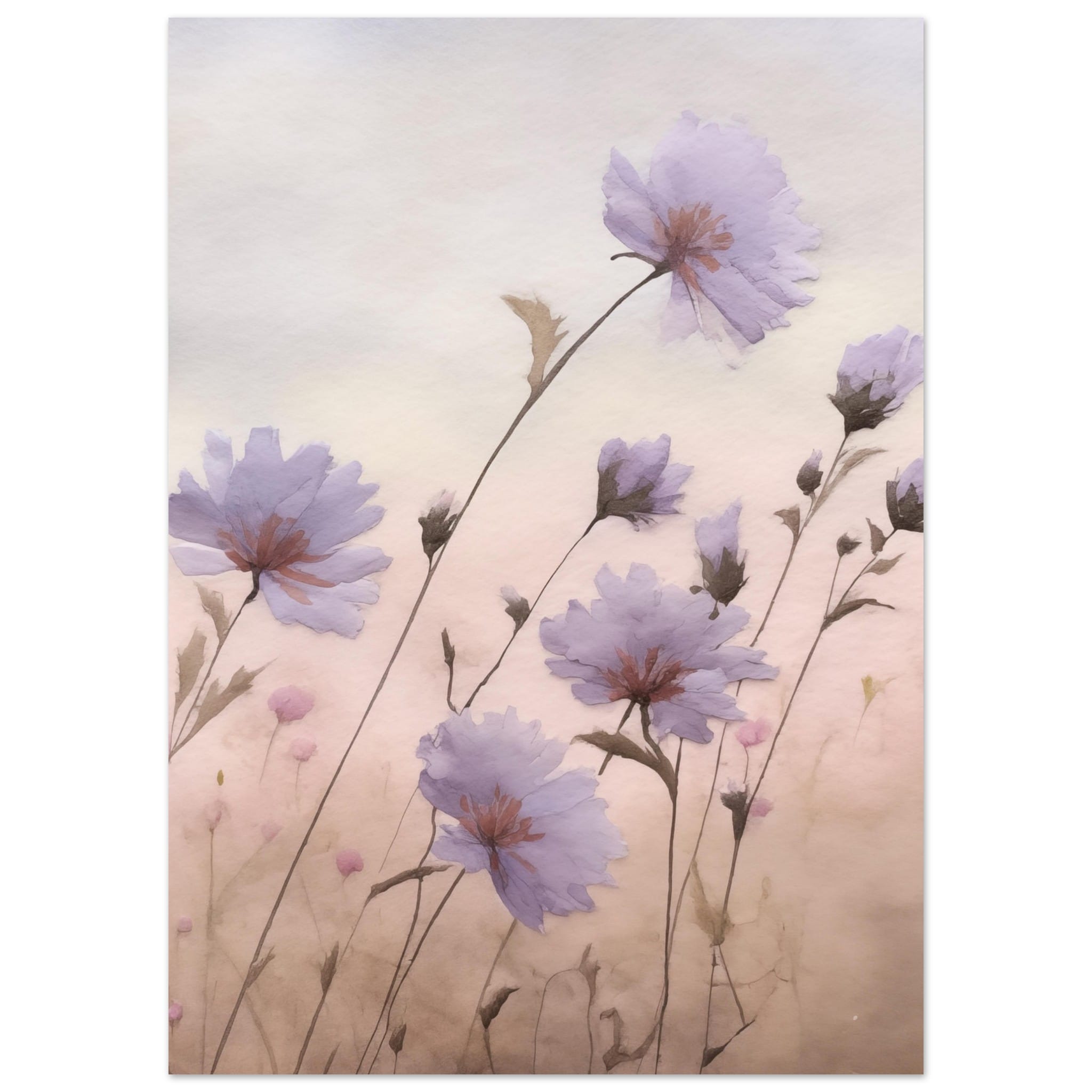 Artfulprints Poster Flower aquarel 2 - 50x70 cm - Roze