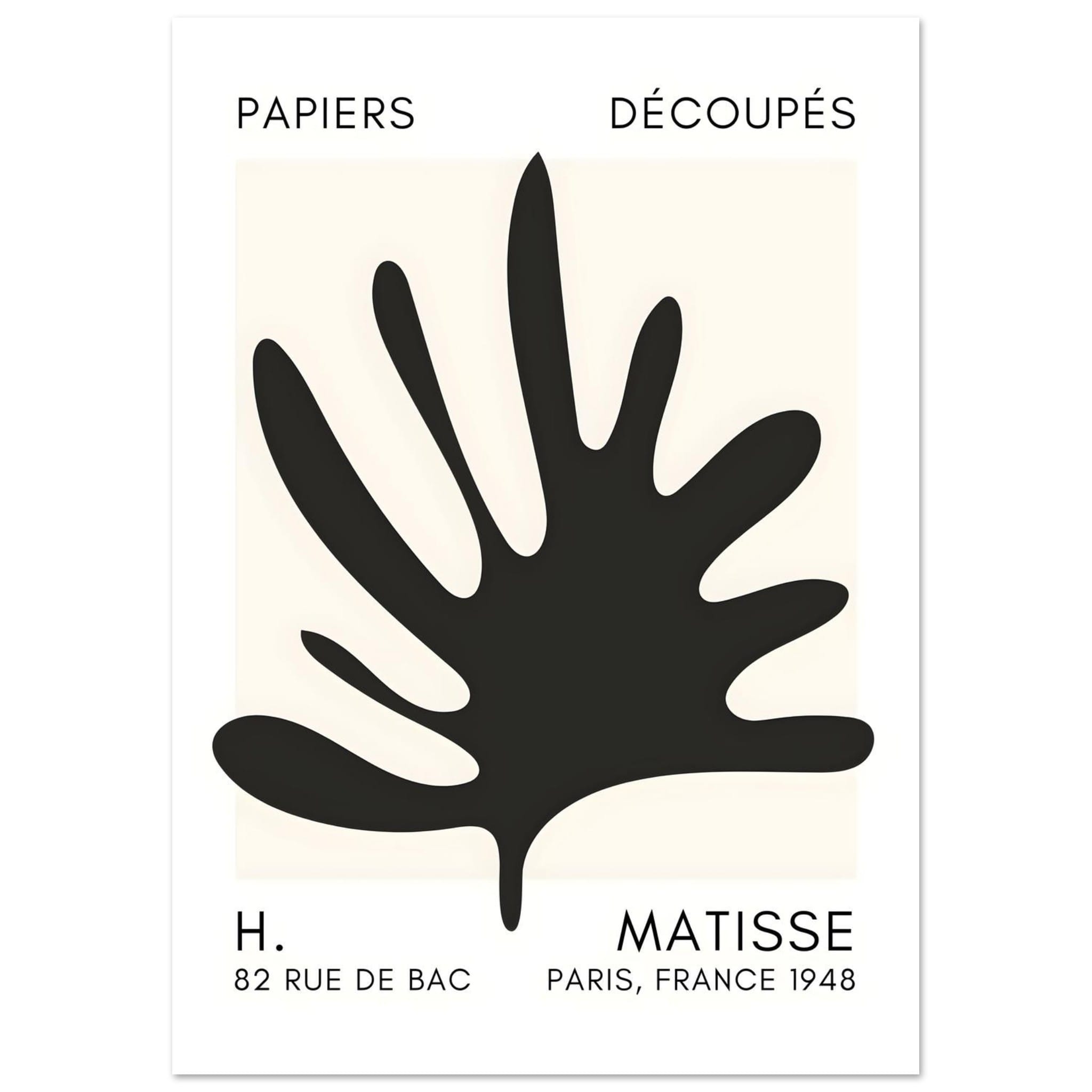 Artfulprints Poster Matisse – Coral drift black - A4 21x29.7 cm - Zwar