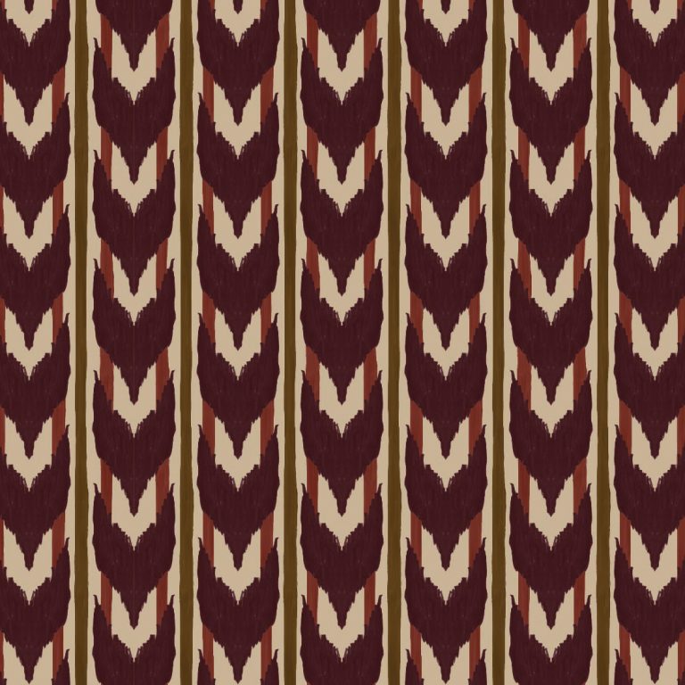 Catchii Behang Maison Artisan Ikat wijn rood