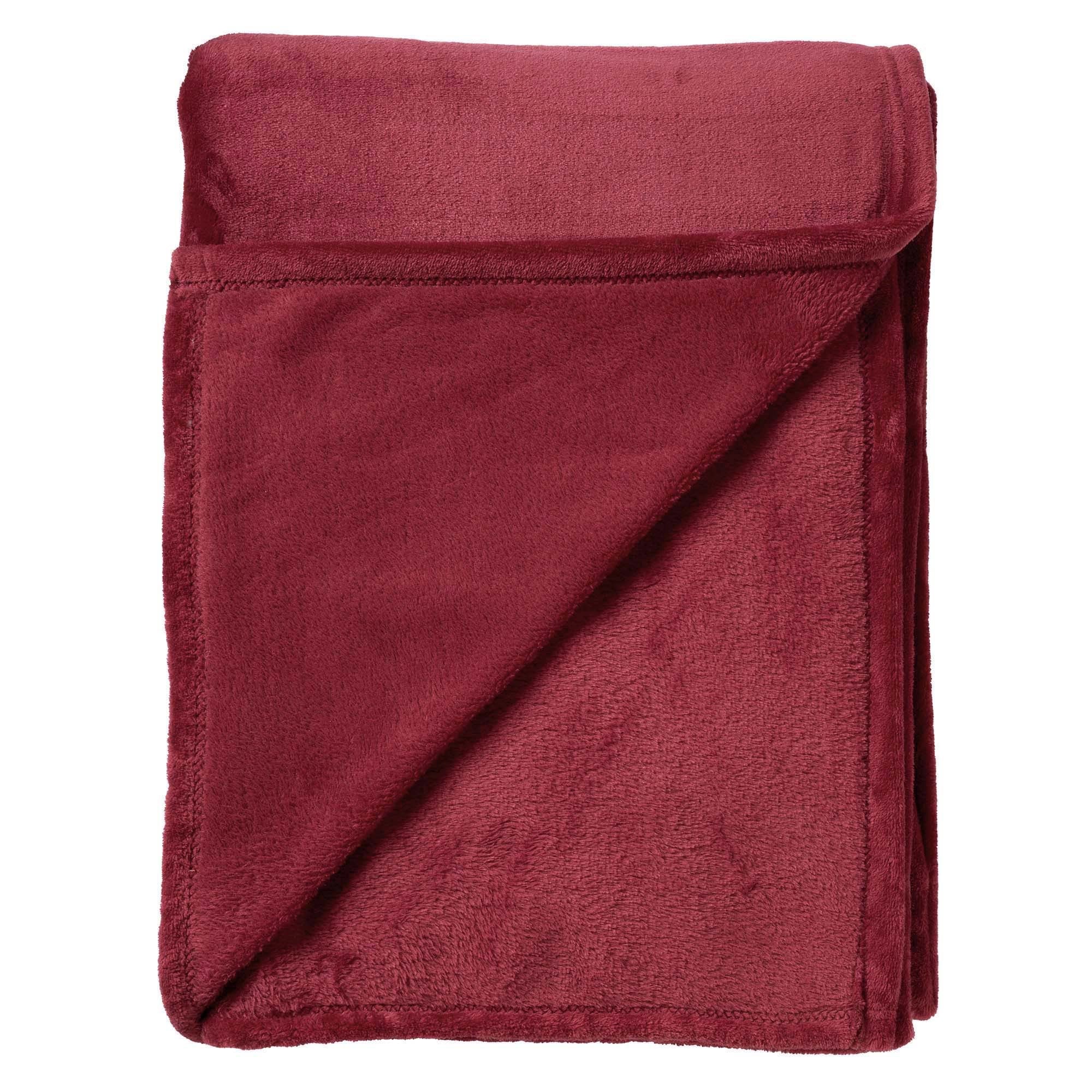 BILLY - Plaid 150x200 cm - flannel fleece - superzacht - Merlot - rood