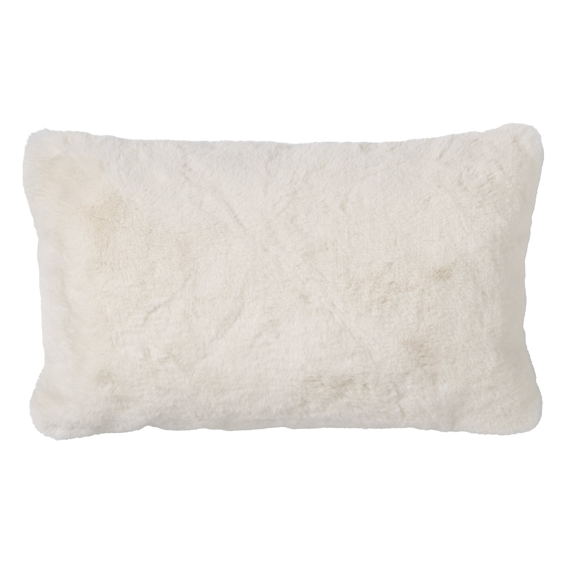 ZAYA - sierkussen 30x50 cm - bontlook - Snow White - wit