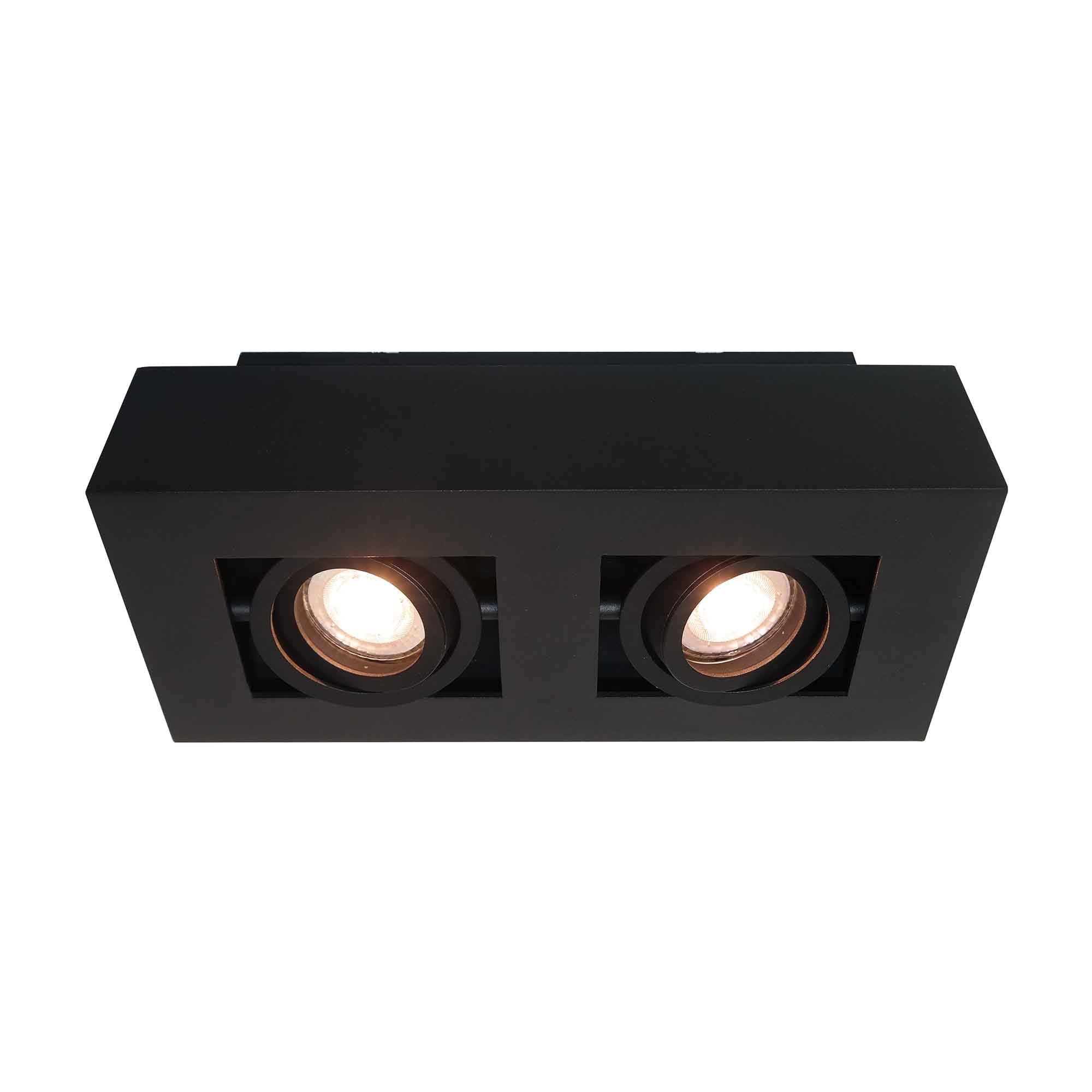 Artdelight spot Bosco - 2 lichts - 25 x 8.6 cm - zwart
