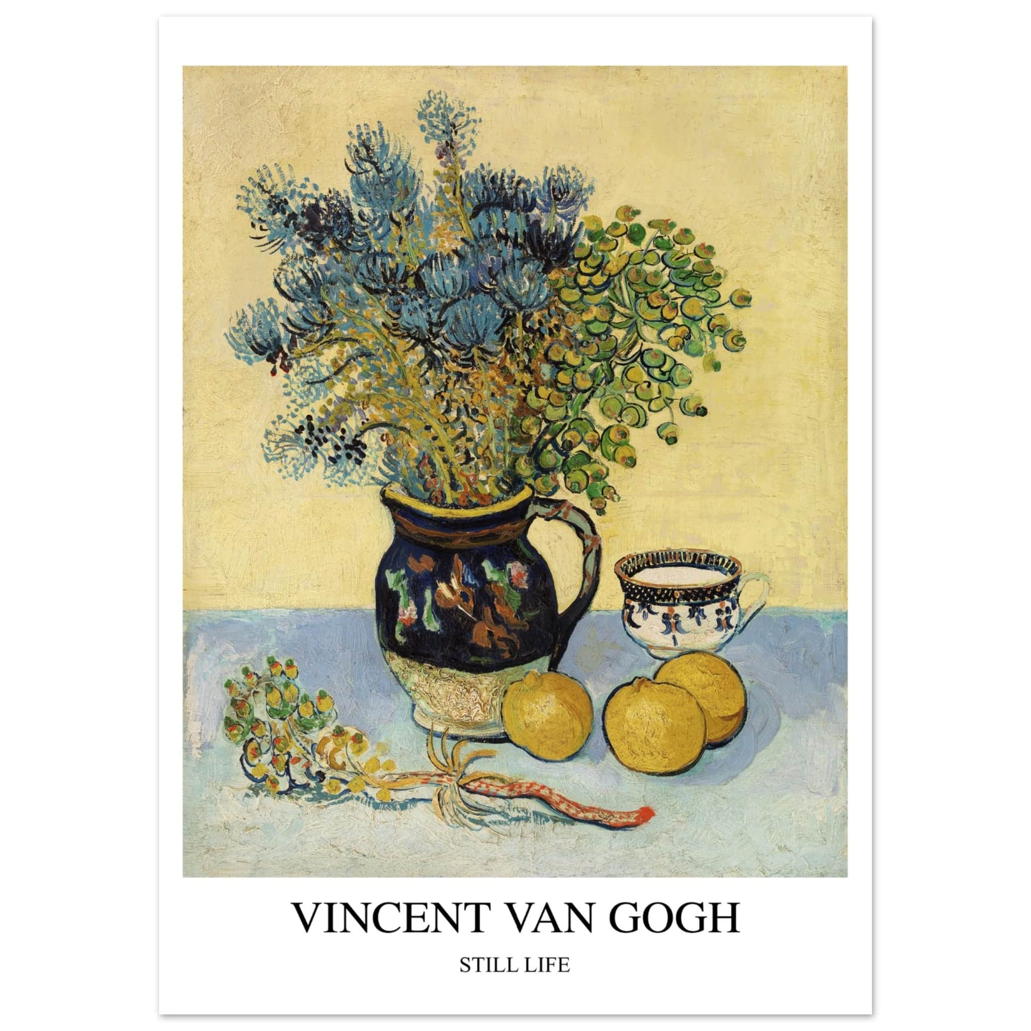 Artfulprints Poster Vincent van Gogh - Still life - 50x70 cm - Geel