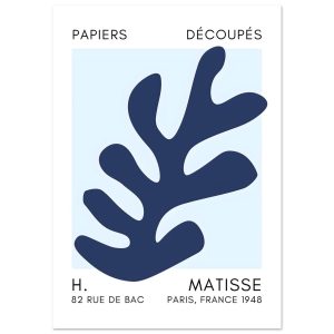 Artfulprints Poster Matisse – Ocean petals navy blue I – A4 21×29.7 cm Artfulprints Poster Matisse – Ocean petals navy blue I – A4 21×29.7 cm