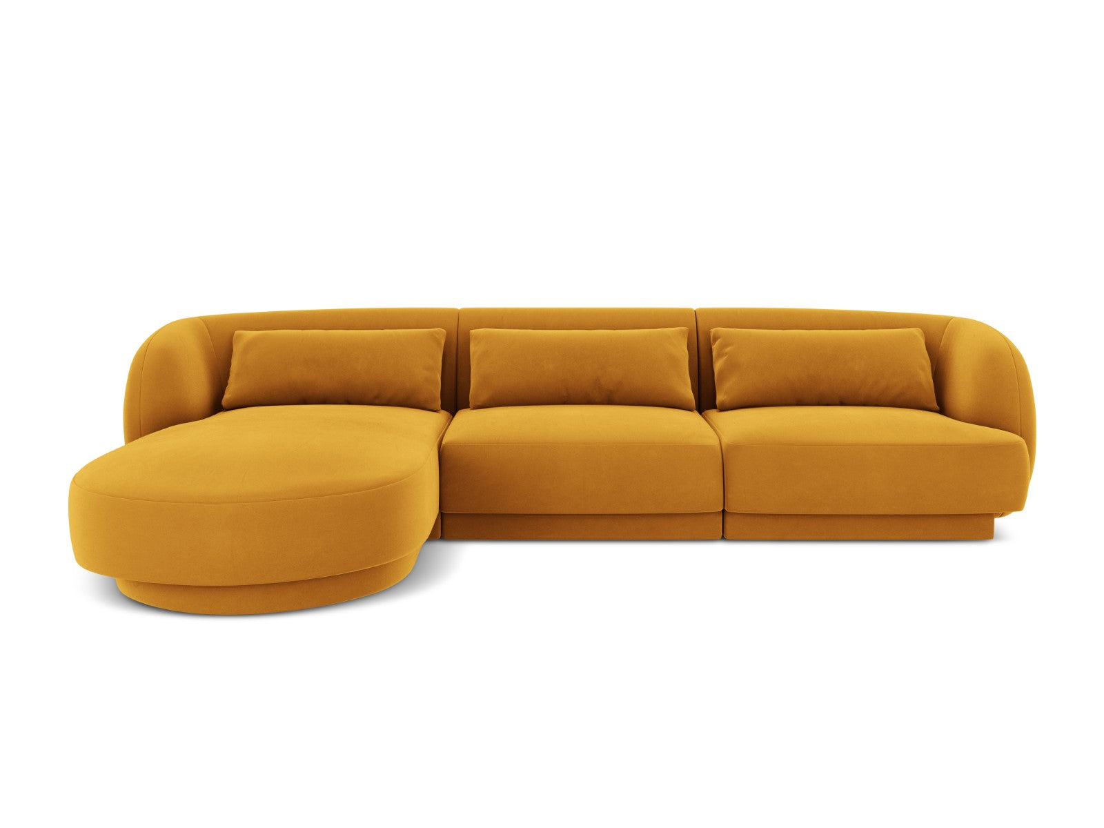 Cosmopolitan Design linker hoekbank Tulum 4-zits, flueel, geel - 156x2