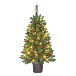 Black Box Trees Creston Kerstboom met Verlichting in Pot – Groen frost Black Box Trees Creston Kerstboom met Verlichting in Pot – Groen frost