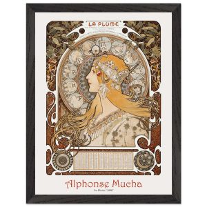 Artfulprints Poster met Lijst Alphonse Mucha – La plume – 30×40 cm – B Artfulprints Poster met Lijst Alphonse Mucha – La plume – 30×40 cm – B
