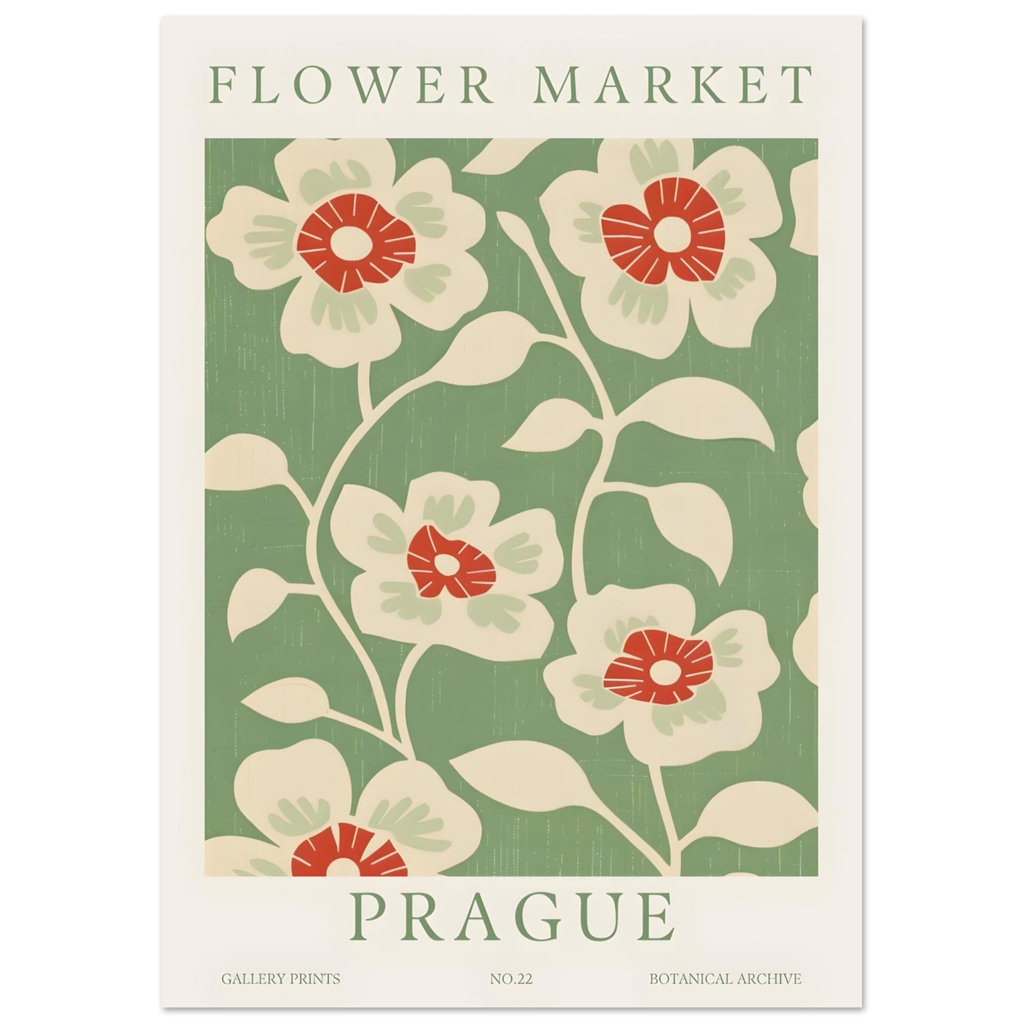 Artfulprints Poster Flower market - Prague I - A4 21x29.7 cm - Meerkle