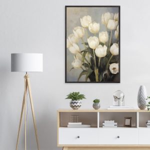 Artfulprints Poster White tulips – 70×100 cm – Wit Artfulprints Poster White tulips – 70×100 cm – Wit