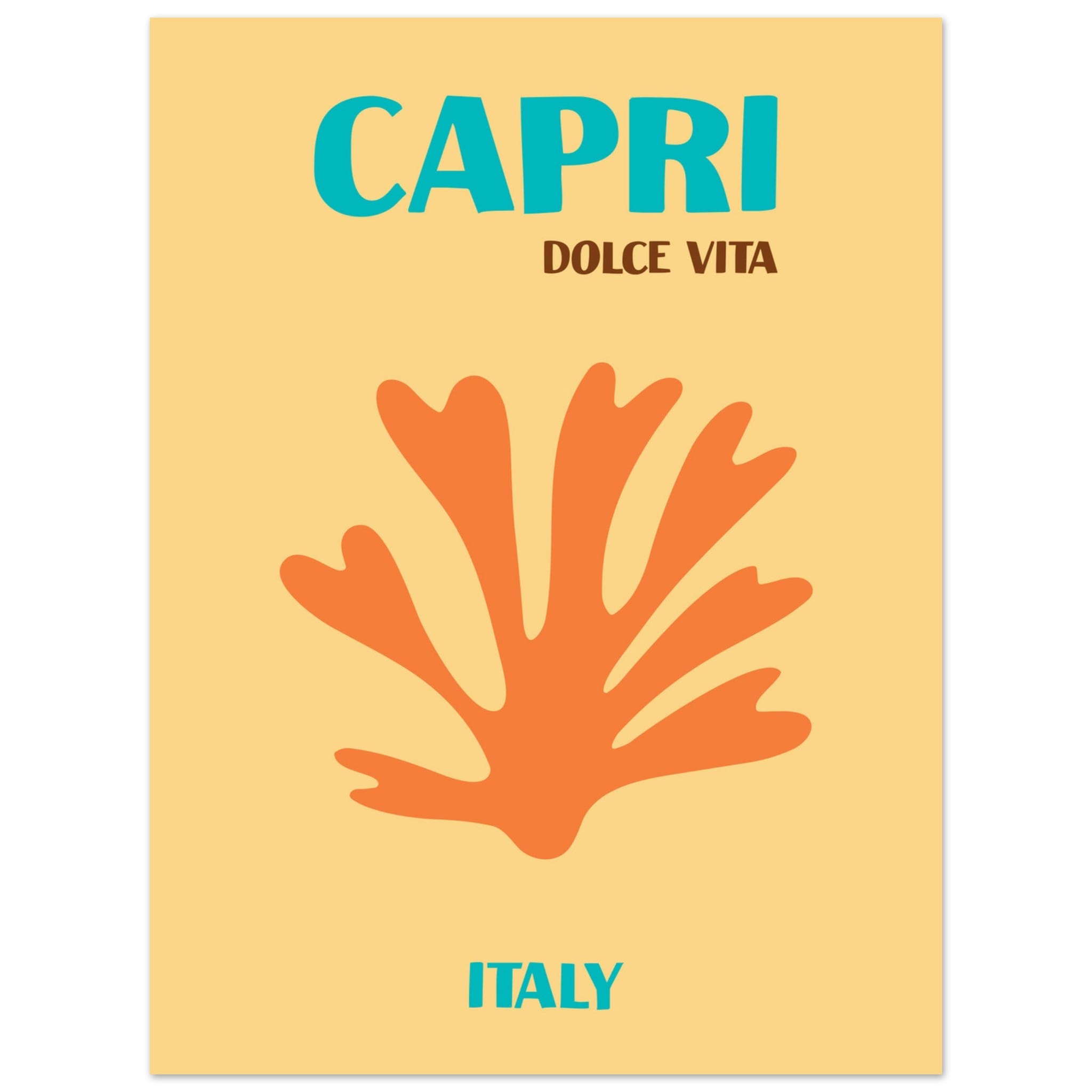 Artfulprints Poster Italië - Capri - 30x40 cm - Oranje