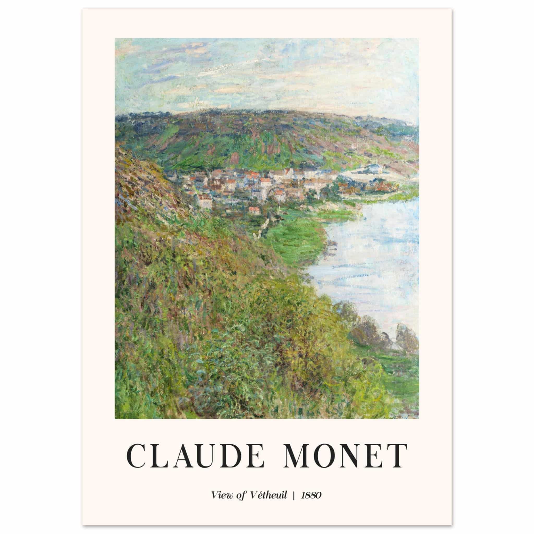Artfulprints Poster Claude Monet - View of Vétheuil - 50x70 cm - Groen