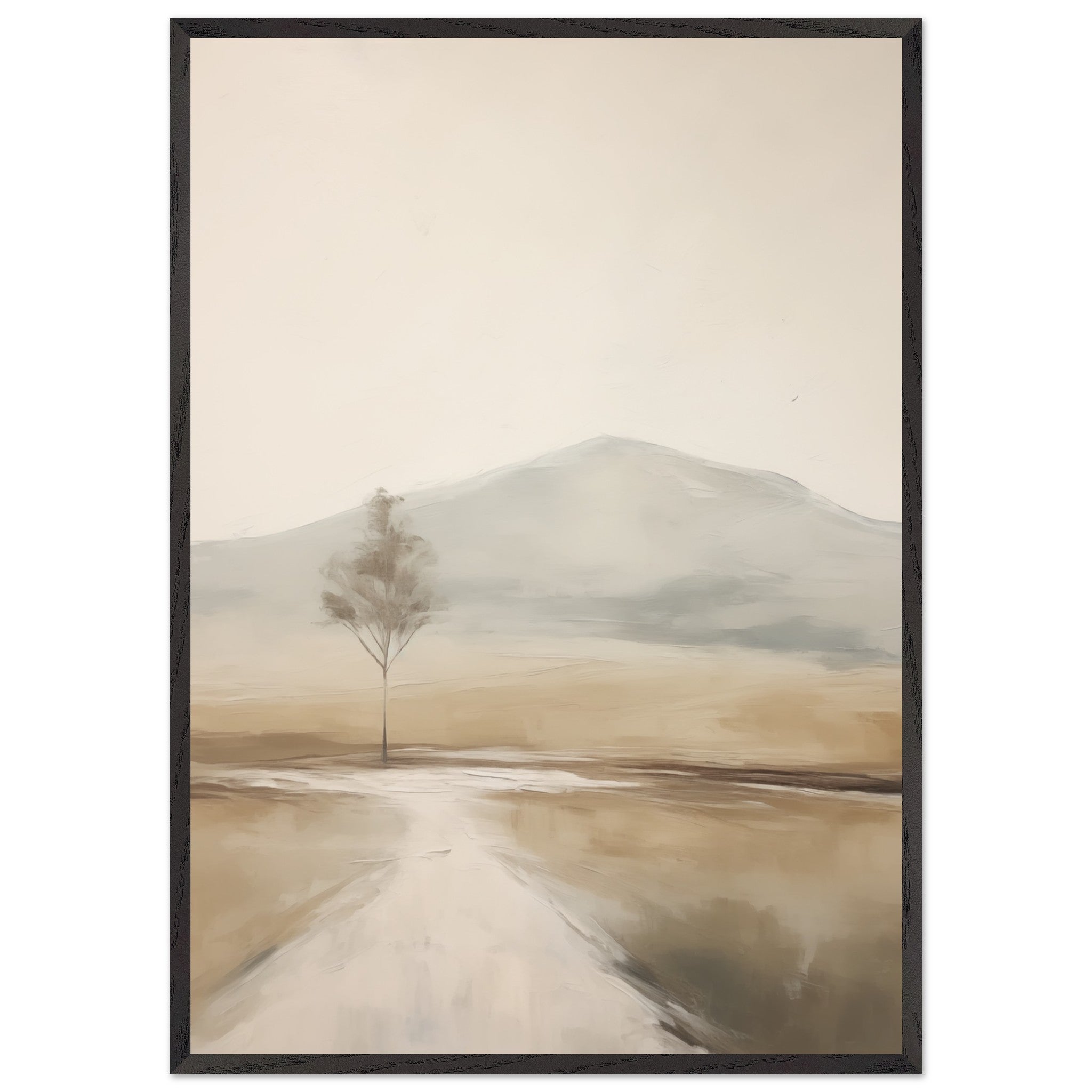 Artfulprints Poster met Lijst Abstract - Tree path - 70x100 cm - Taupe