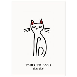 Artfulprints Poster Pablo Picasso – Cute cat – 50×70 cm – Zwart / Wit Artfulprints Poster Pablo Picasso – Cute cat – 50×70 cm – Zwart / Wit