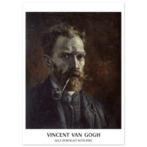 Artfulprints Poster Vincent van Gogh – Self-portrait with pipe – 50×70 Artfulprints Poster Vincent van Gogh – Self-portrait with pipe – 50×70