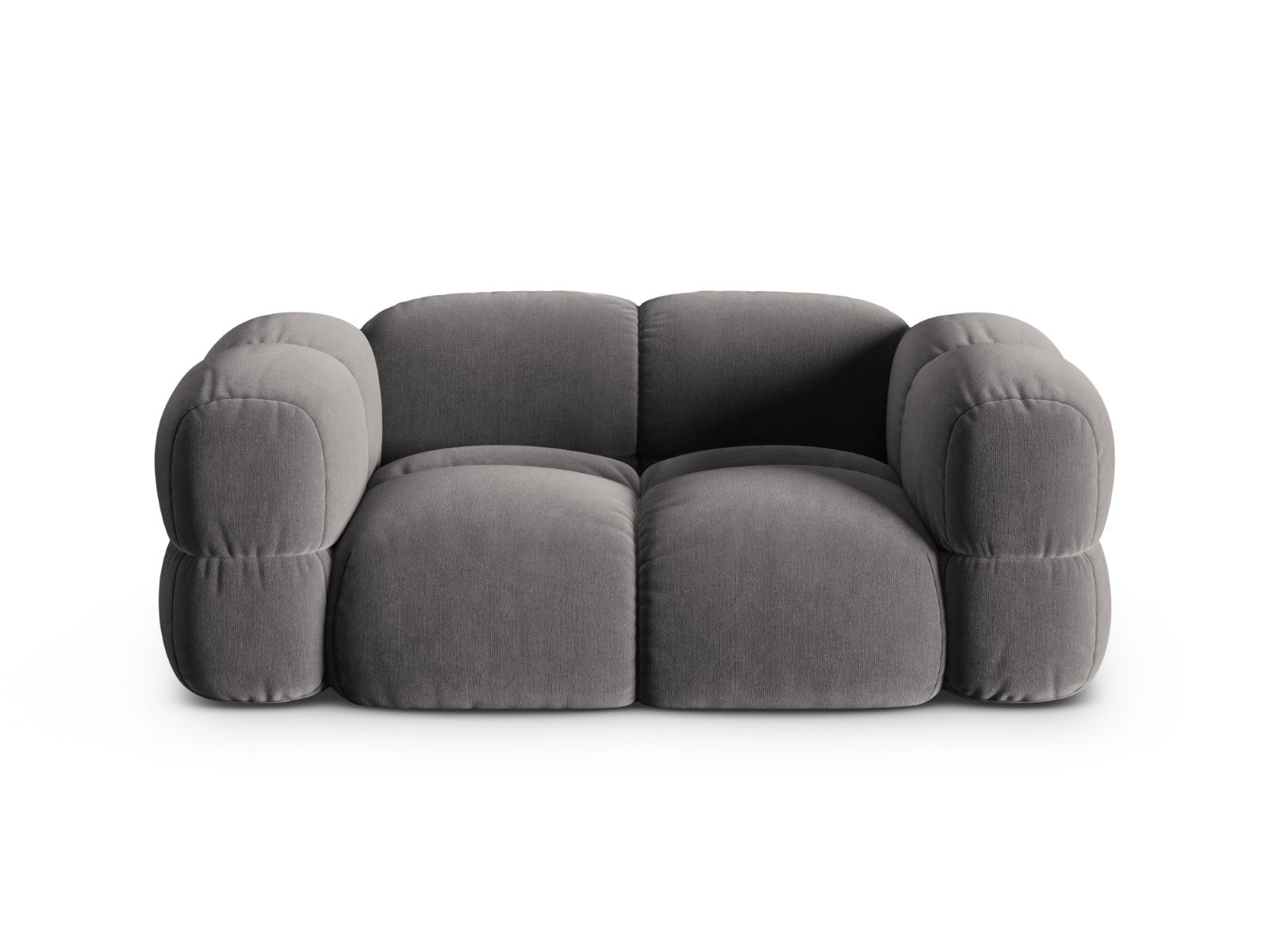 Cosmopolitan Design Bank Loretto 2-zits, flueel grijs - 100x180x68cm