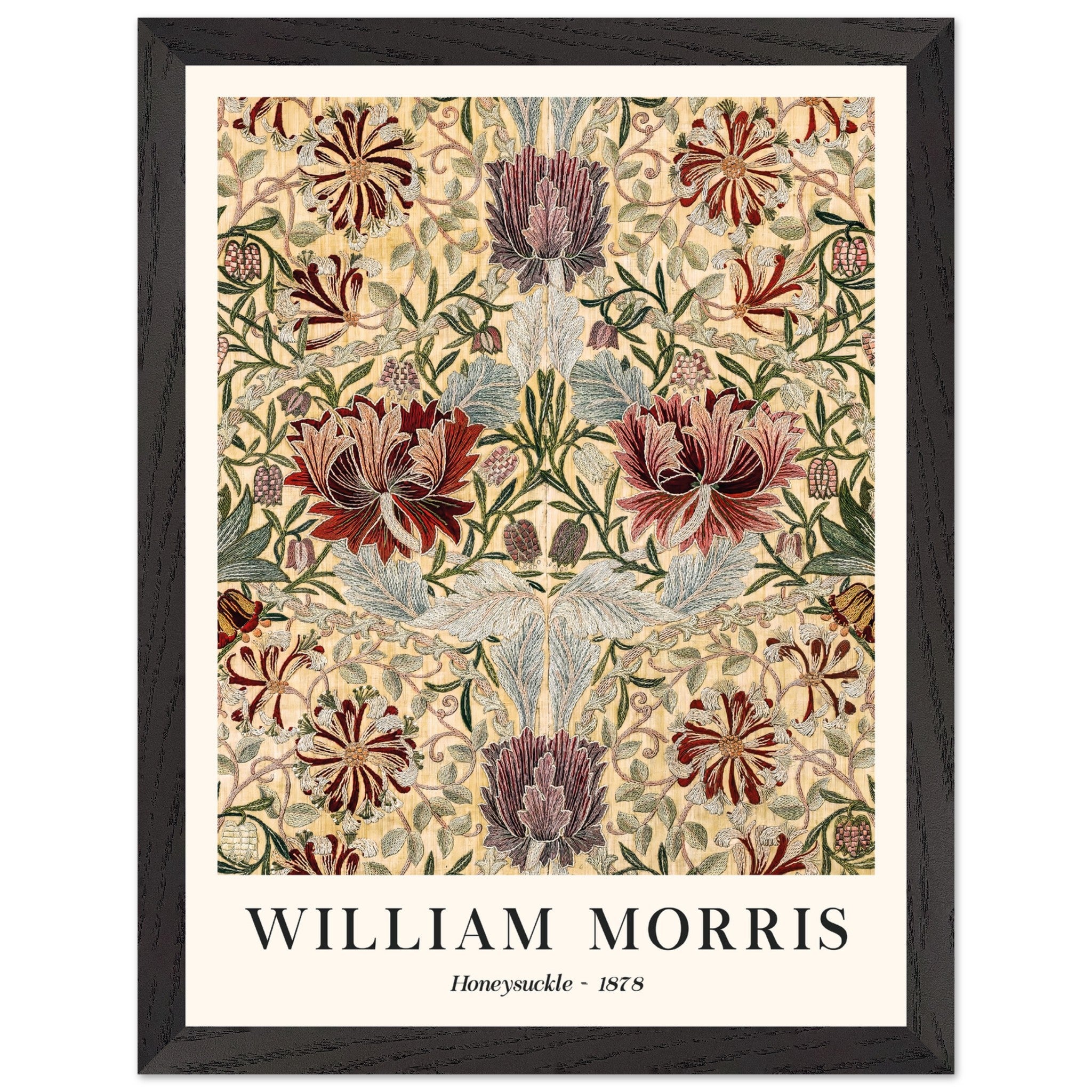 Artfulprints Poster met Lijst William Morris - Honeysuckle III 1886 -