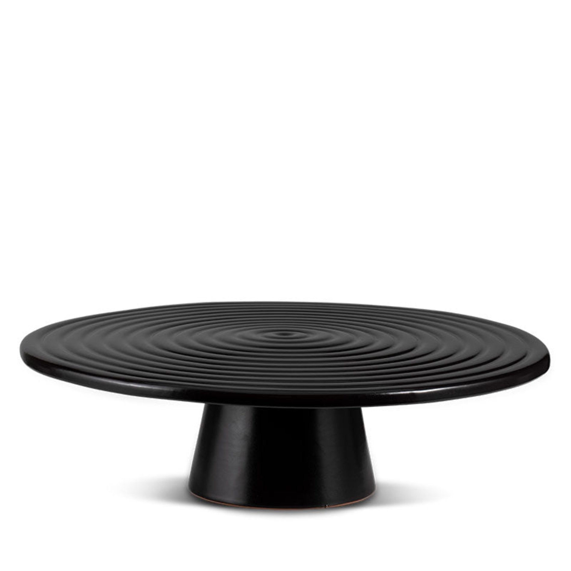 Dutchdeluxes Taartplateau Keramiek groot zwart 32cm diameter
