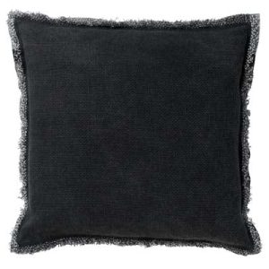 BURTO – Kussenhoes 60×60 cm – gewassen katoen – Raven – zwart BURTO – Kussenhoes 60×60 cm – gewassen katoen – Raven – zwart