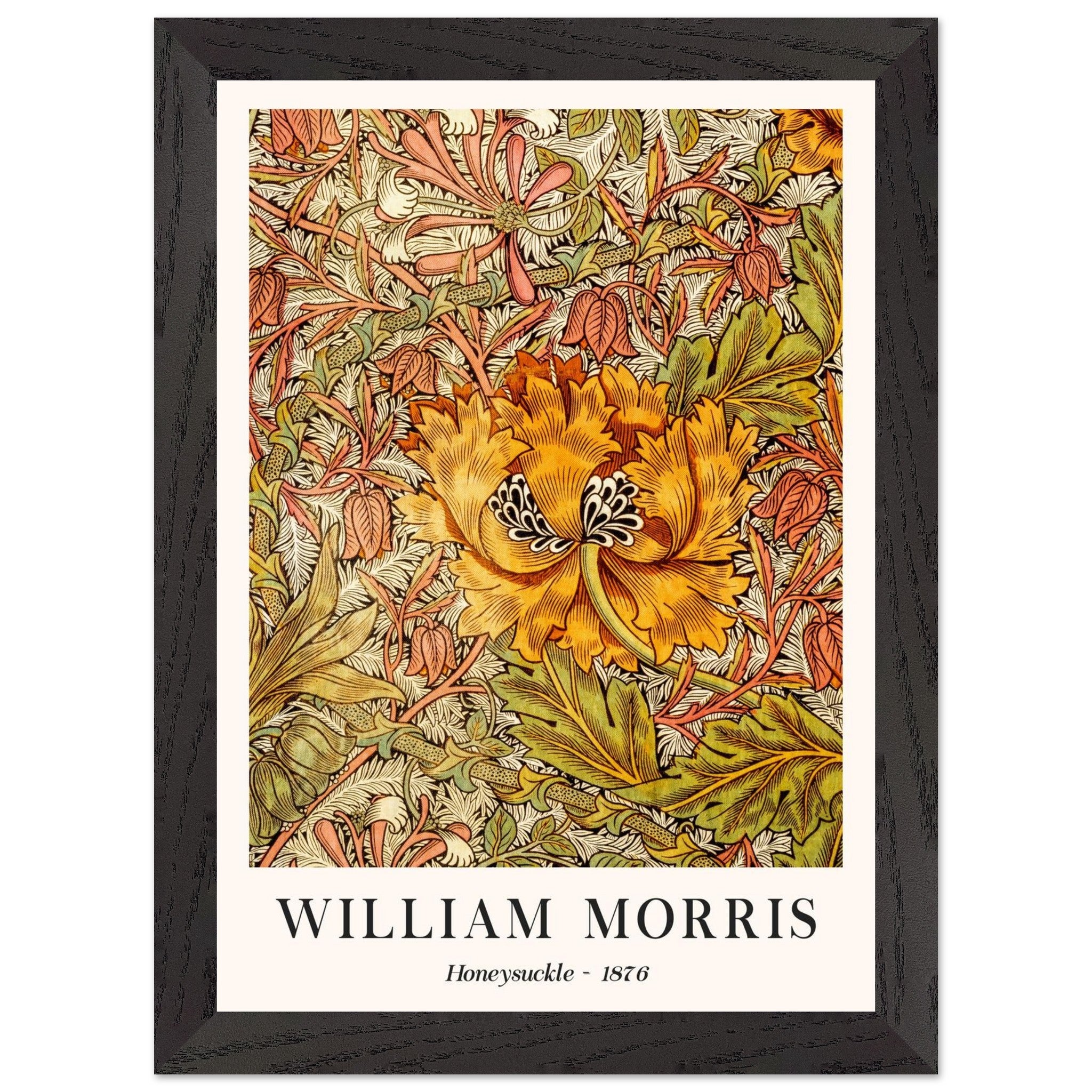 Artfulprints Poster met Lijst William Morris - Honeysuckle II 1876 - A