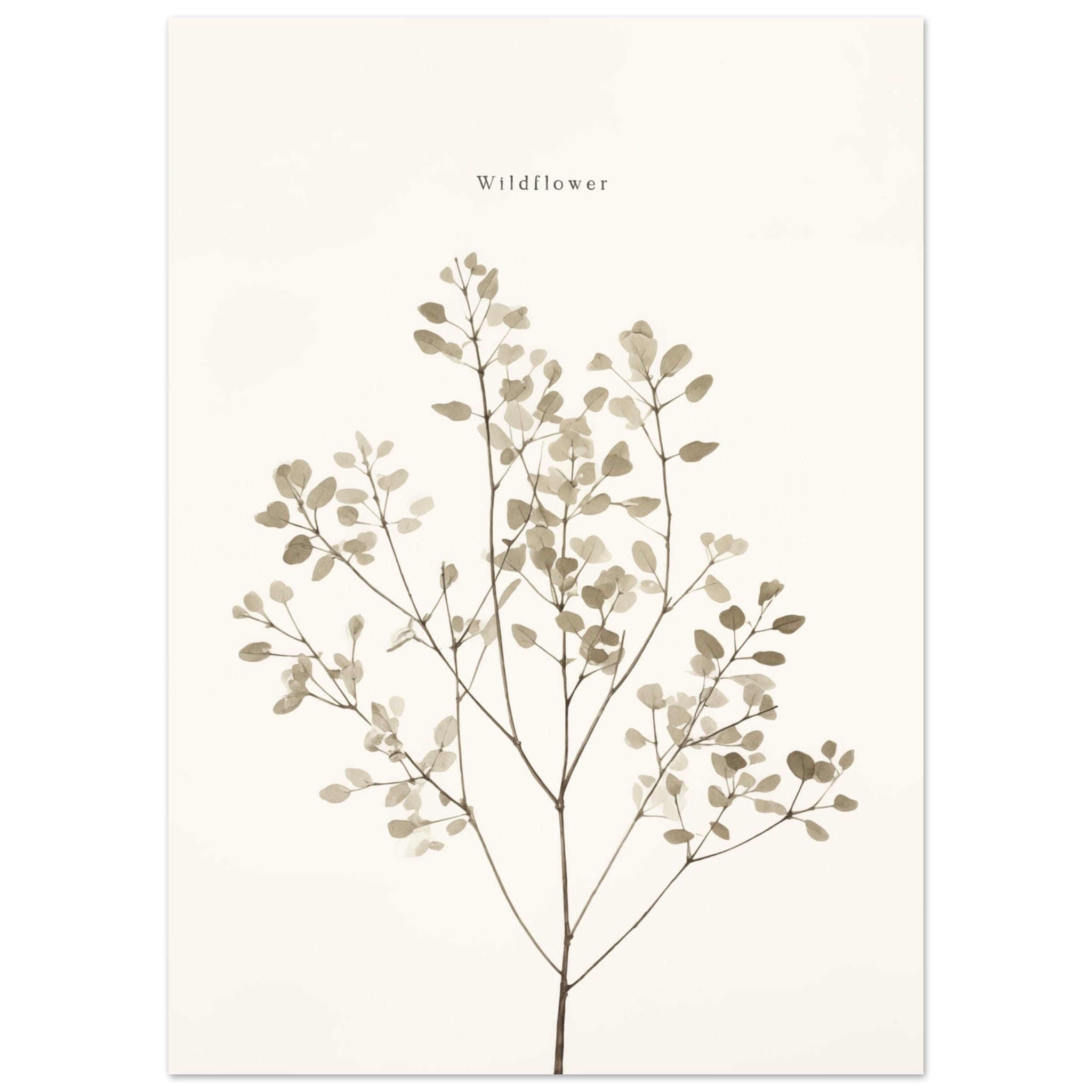Artfulprints Poster Wildflower - 50x70 cm - Taupe
