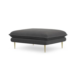 Cosmopolitan Design Poef Vienna structurele stof, donkergrijs – 73x93x Cosmopolitan Design Poef Vienna structurele stof, donkergrijs – 73x93x