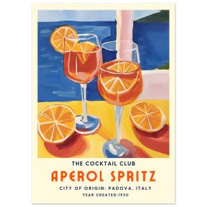 Artfulprints Poster Aperol Spritz – The cocktail club I – 50×70 cm – M Artfulprints Poster Aperol Spritz – The cocktail club I – 50×70 cm – M
