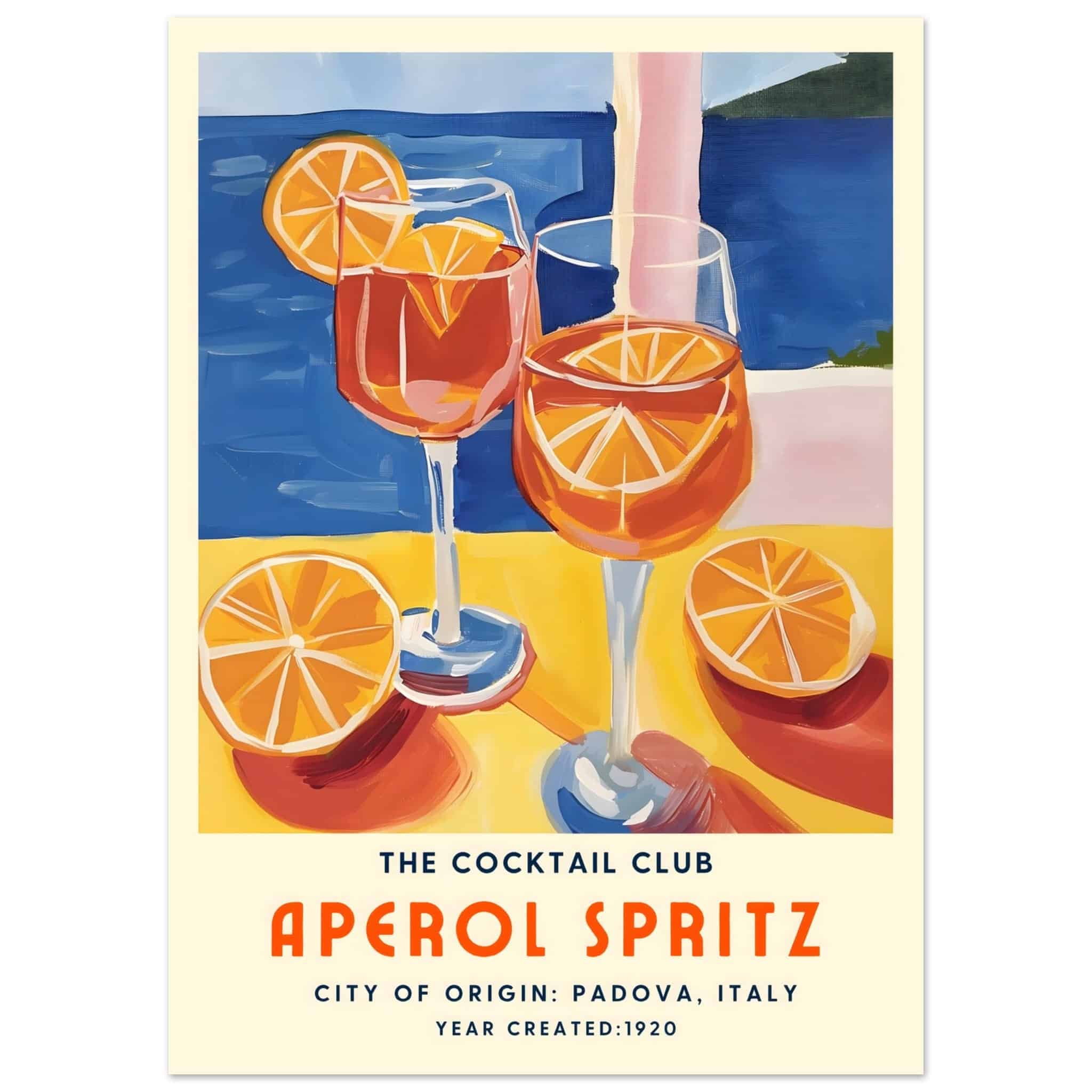 Artfulprints Poster Aperol Spritz - The cocktail club I - 50x70 cm - M