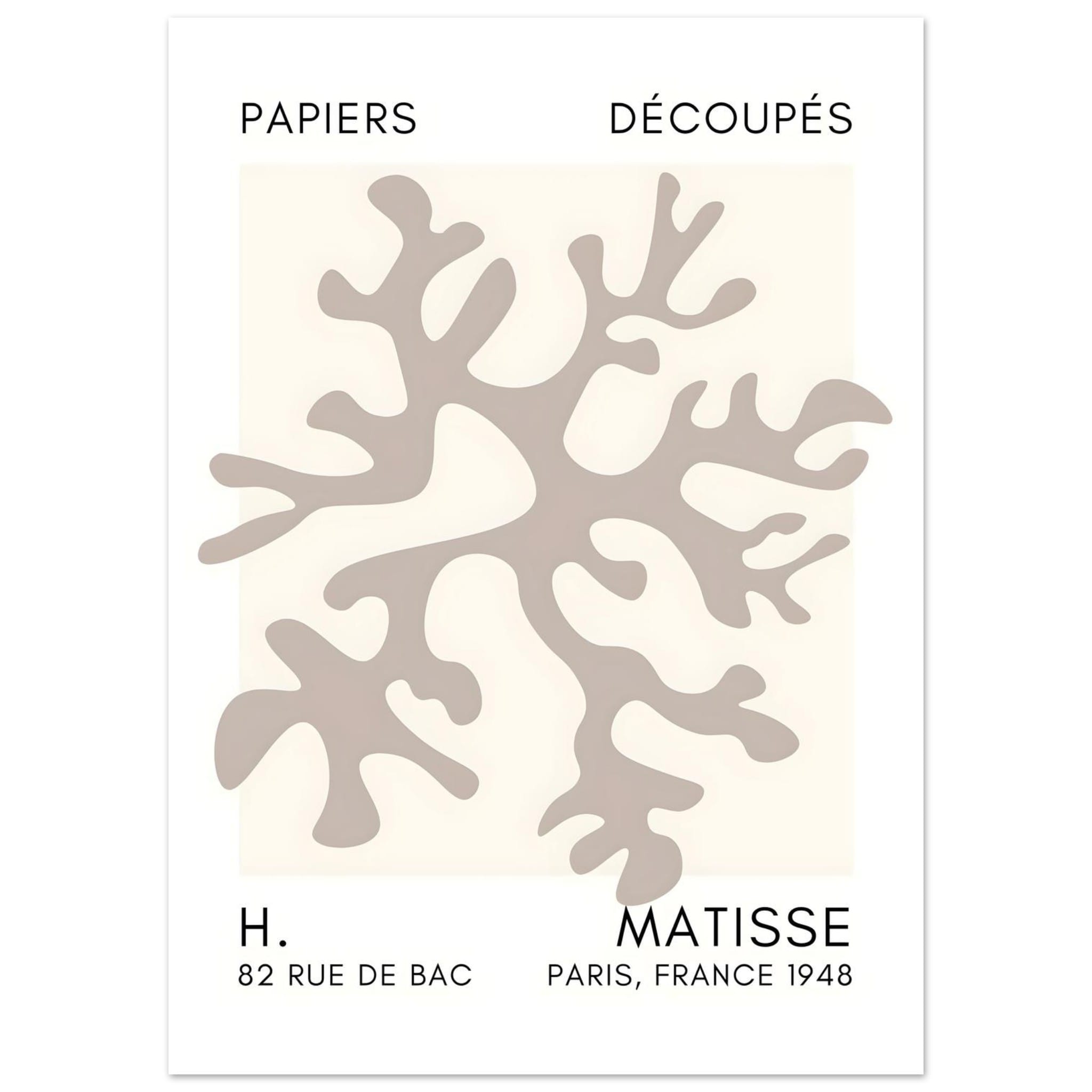 Artfulprints Poster Matisse – Dreamy coral flower grey - 50x70 cm - Gr