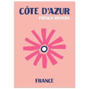 Artfulprints Poster Frankrijk – Cote d'Azur – A4 21×29.7 cm – Roze Artfulprints Poster Frankrijk – Cote d'Azur – A4 21×29.7 cm – Roze