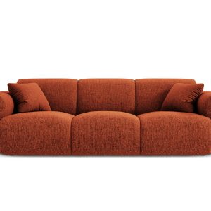 Cosmopolitan Design Bank Nolio 3-zits, chenille, terracotta – 95x235x7