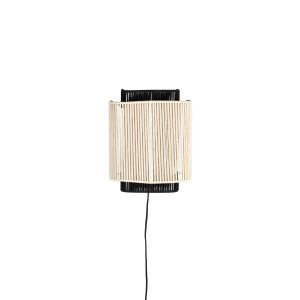 Dutchbone Elon Wandlamp Beige/ Zwart Dutchbone Elon Wandlamp Beige/ Zwart