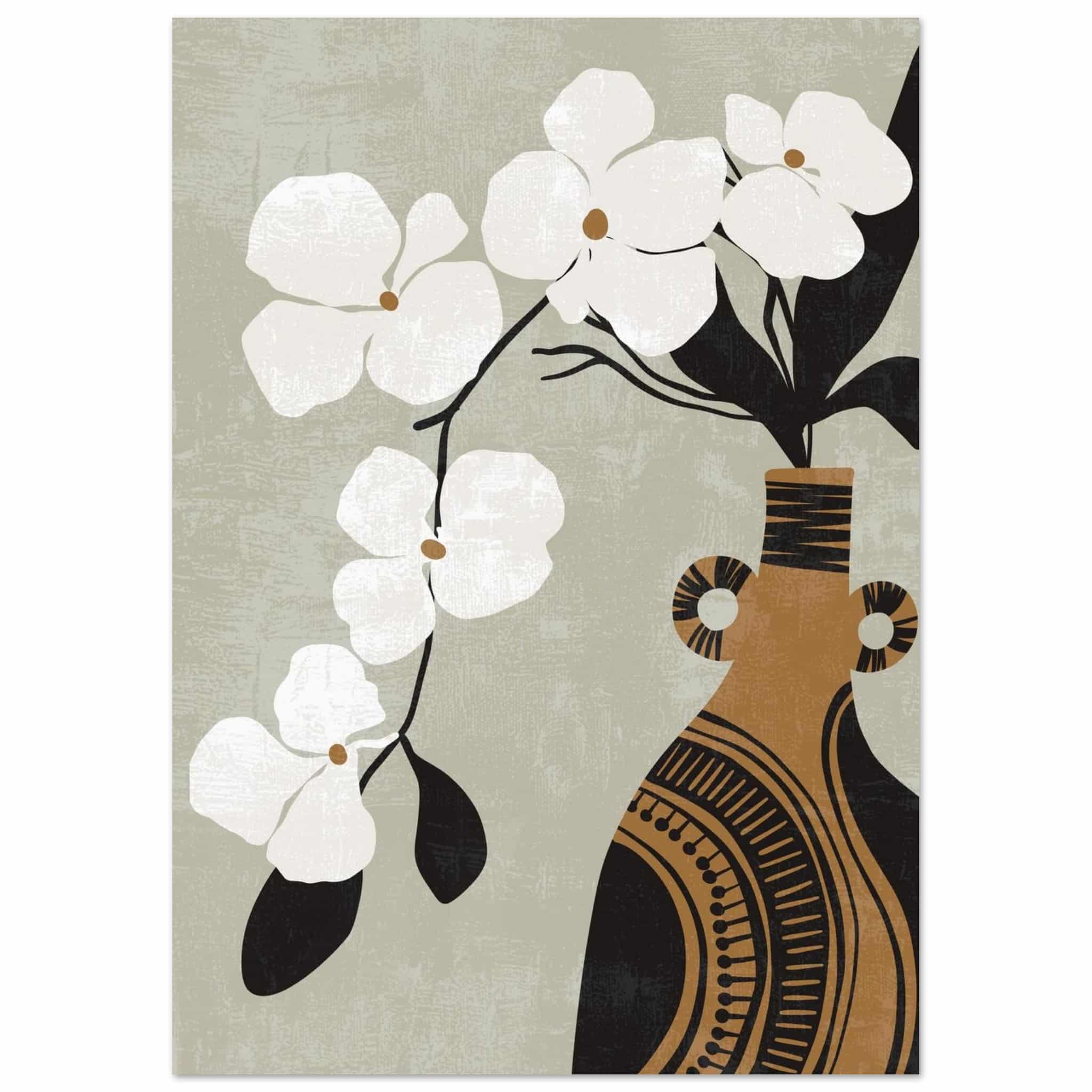 Artfulprints Poster Boho – Bloom and clay - A4 21x29.7 cm - Wit