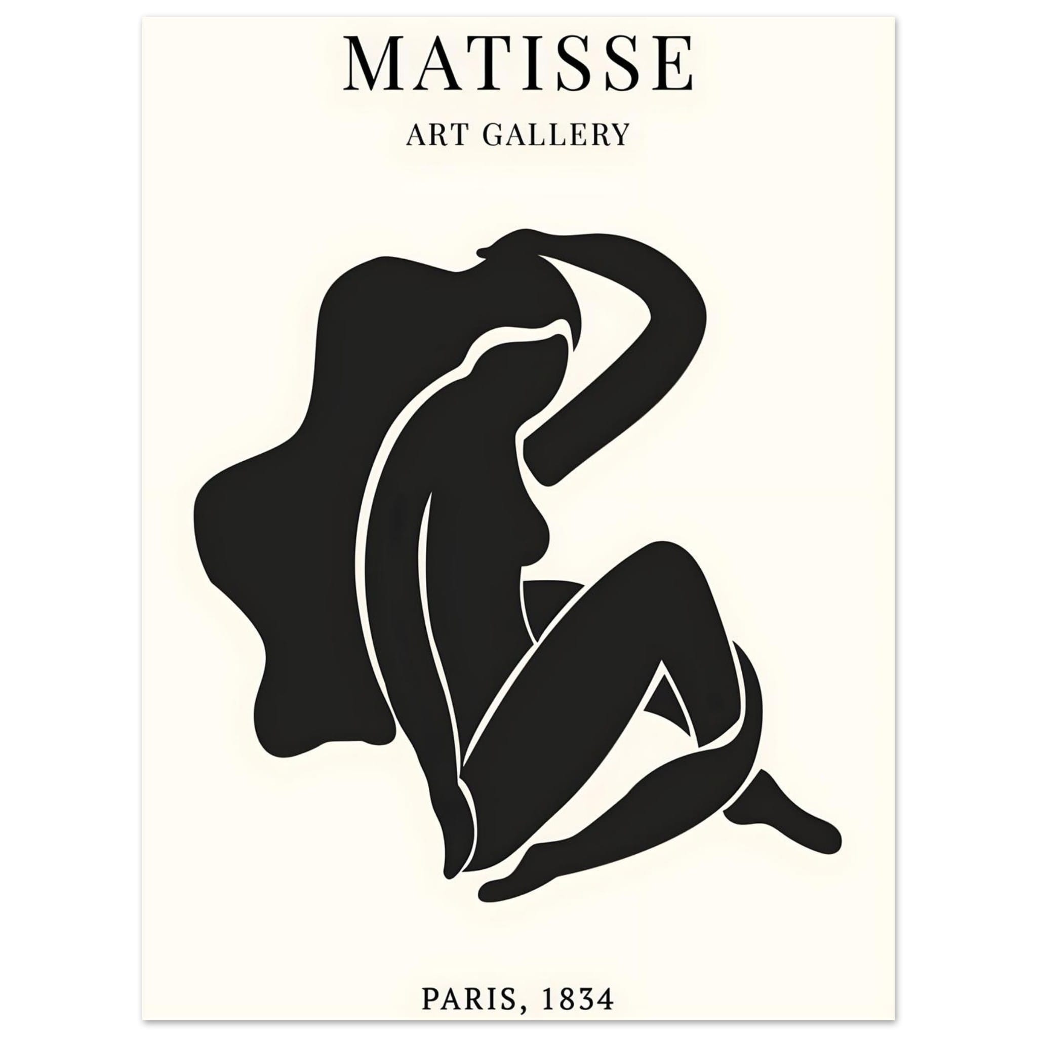 Artfulprints Poster Matisse - Art of a woman - 30x40 cm - Zwart / Wit