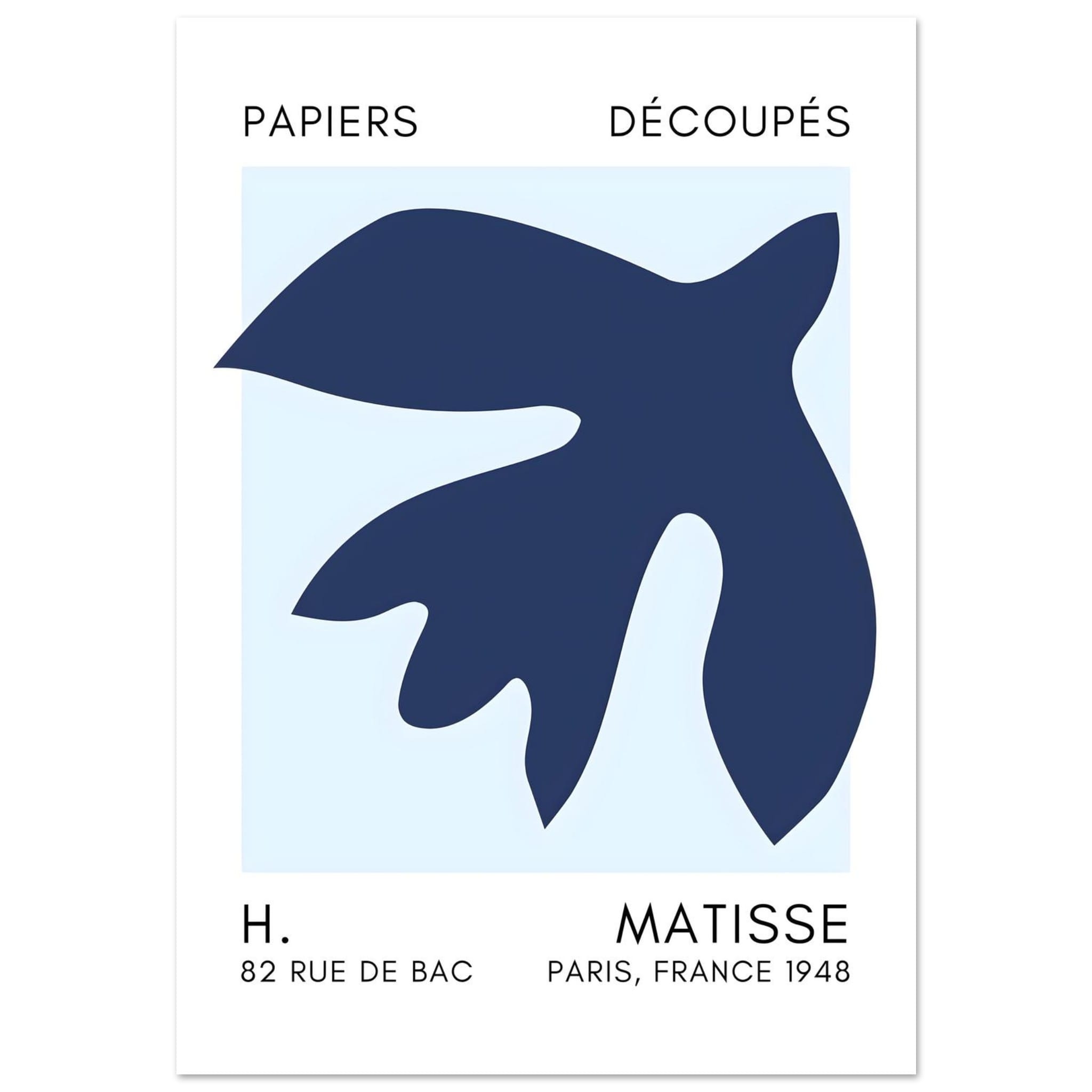 Artfulprints Poster Matisse – Floating forms navy blue I - 70x100 cm -