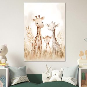 Artfulprints Poster Giraffen gezin – 70×100 cm – Geel Artfulprints Poster Giraffen gezin – 70×100 cm – Geel