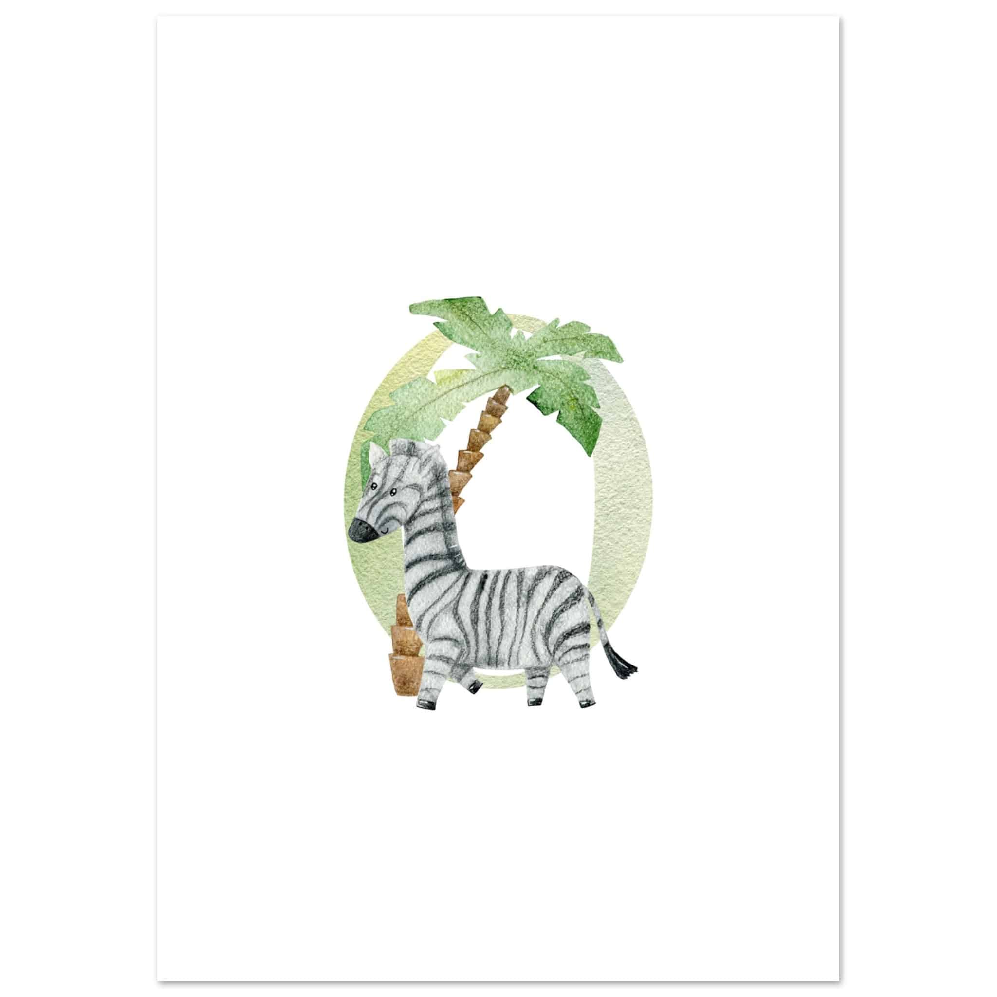 Artfulprints Poster Cijfer 0 kinderkamer - A4 21x29.7 cm - Meerkleurig
