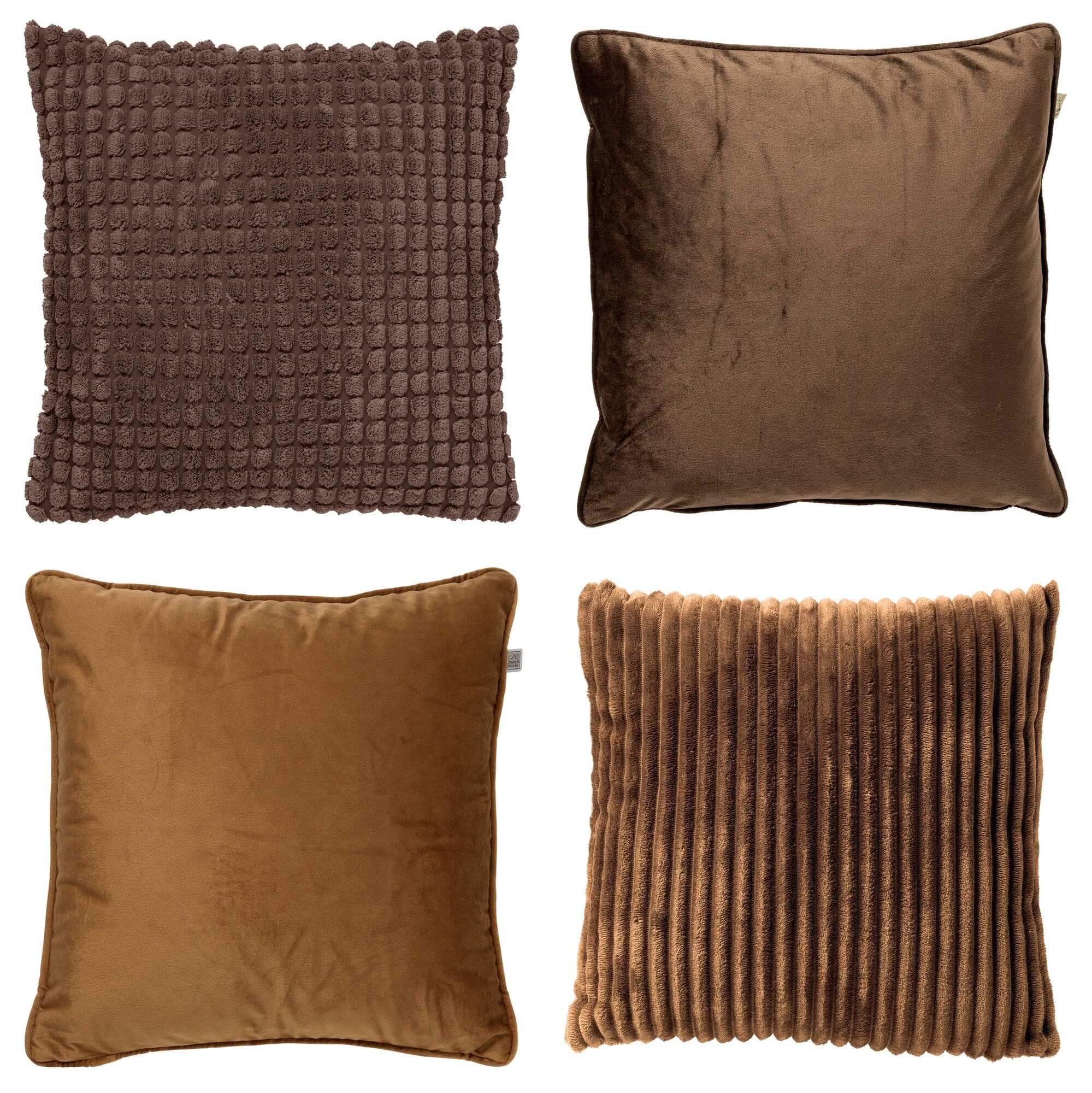 KUSSENSET - 4-delig Mixed Textures - 45x45 cm - inclusief binnenkussen