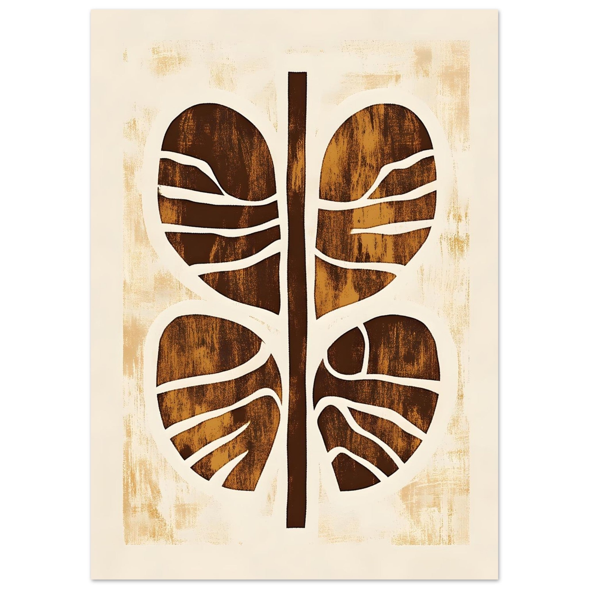 Artfulprints Poster Boho – Rooted form - 50x70 cm - Terracotta