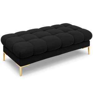 Cosmopolitan Design Bank Bali 2-zits, flueel, zwart – 62x133x40cm Cosmopolitan Design Bank Bali 2-zits, flueel, zwart – 62x133x40cm