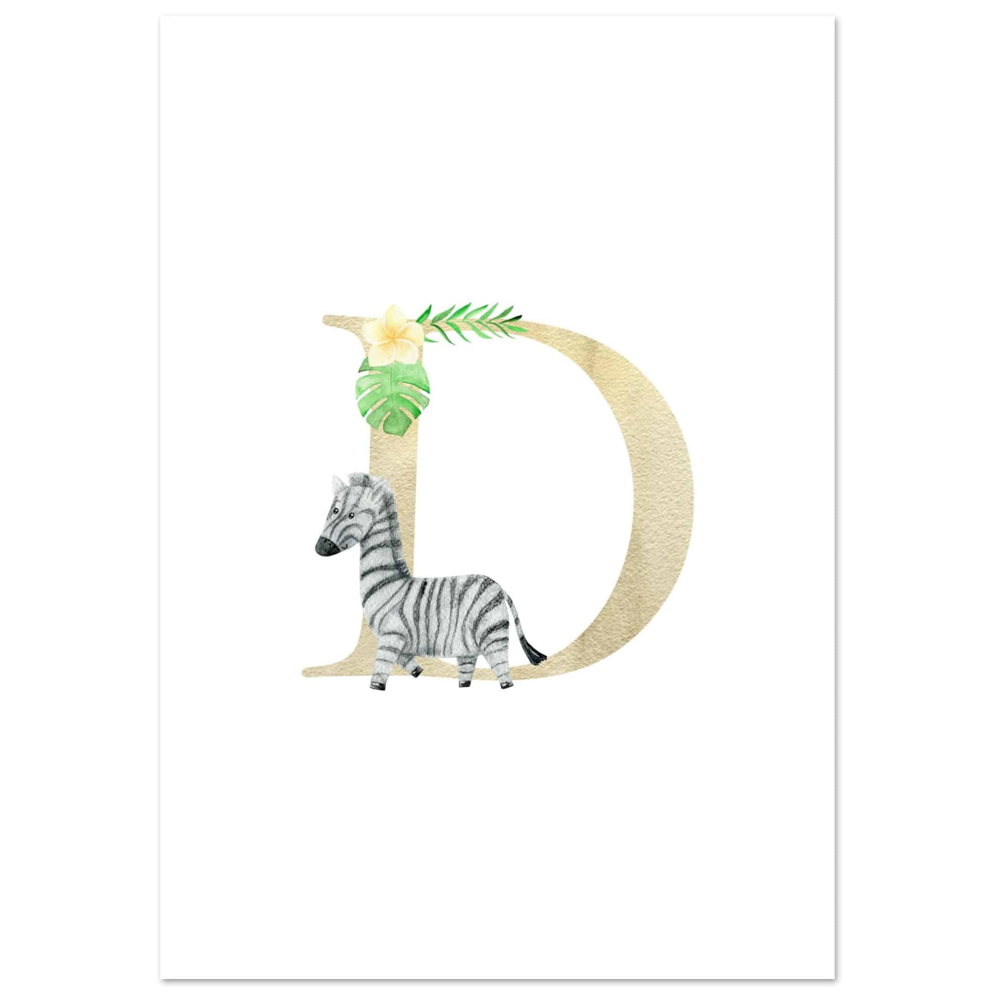 Artfulprints Poster Letter D kindernaam - 70x100 cm - Meerkleurig