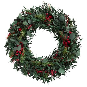 Calma House Krans van gedroogde groene bloemen Bel – Groen – Diam. 55 Calma House Krans van gedroogde groene bloemen Bel – Groen – Diam. 55