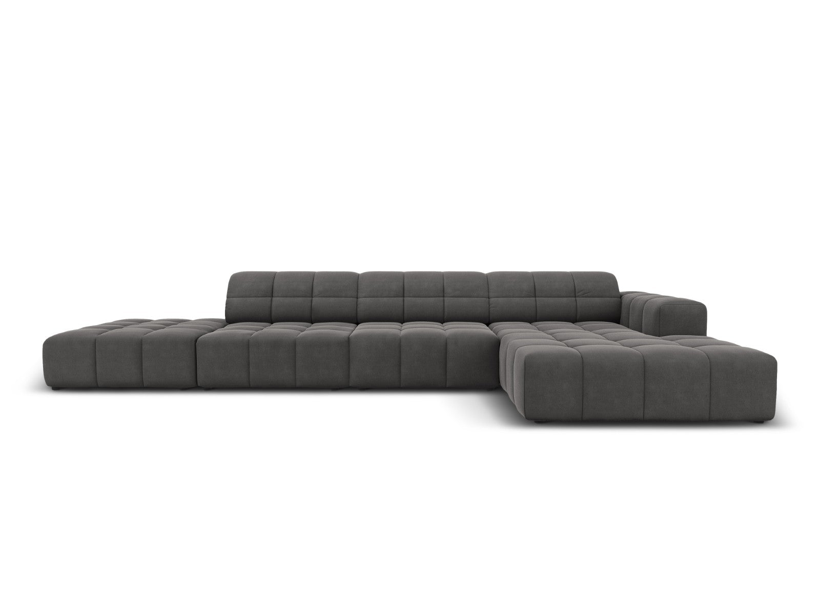 Cosmopolitan Design rechter hoekbank Chicago 5-zits, flueel grijs - 16