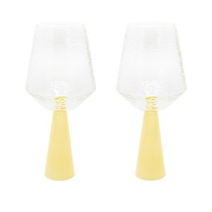 Brût Homeware wijnglas Claude – geel topaas – set van 2 Brût Homeware wijnglas Claude – geel topaas – set van 2