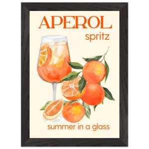 Artfulprints Poster met Lijst Aperol Spritz – Summer in a glass – A4 2